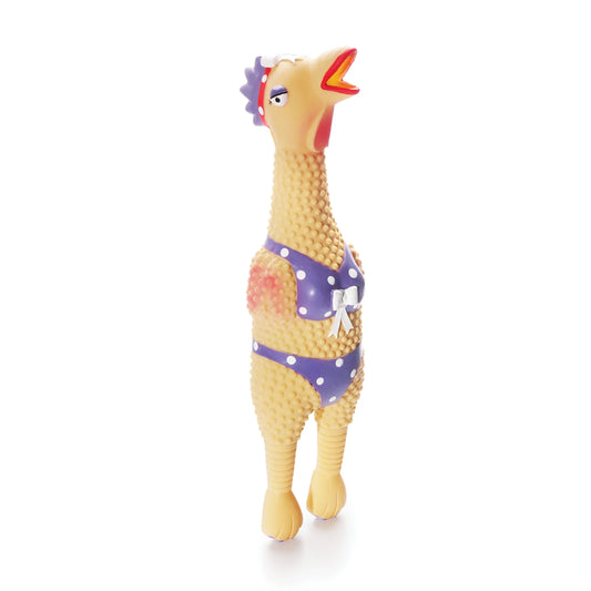 Squawkers Henrietta Latex Rubber Chicken Interactive Dog Toy, Large