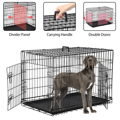 48 Inch Dog Crate, Dog Crates and Kennels for Big Dog Foldable Large Dog Crate for Large Dogs