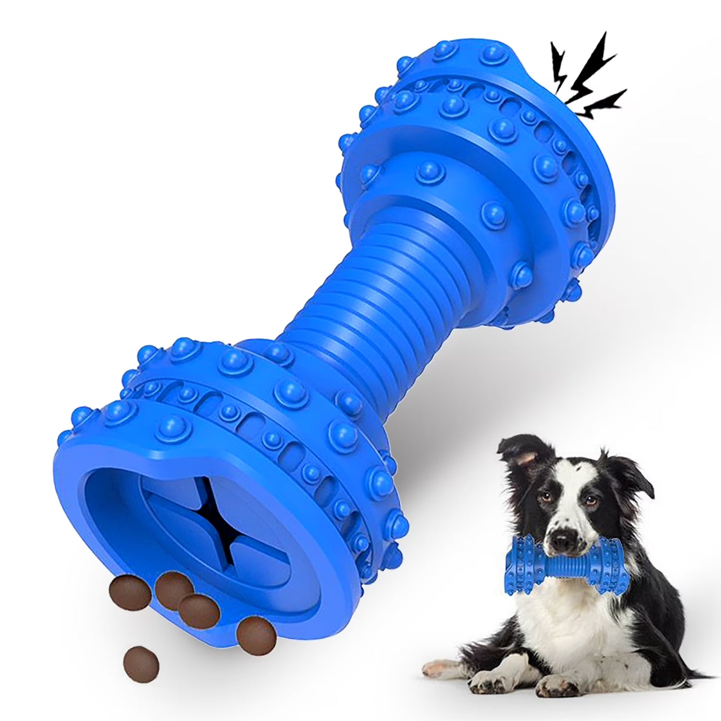 Dog Toys for Aggressive Chewers-Indestructible Dog Toys for Large Medium Small Breed--Rubber Dog Chew Toy-Blue