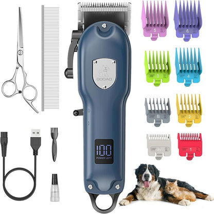 GOOAD Cordless Dog Grooming Clippers – Low Noise Hair Trimmer for Dogs with Thick Coats – Quiet Pet Clippers for Dogs & Cats