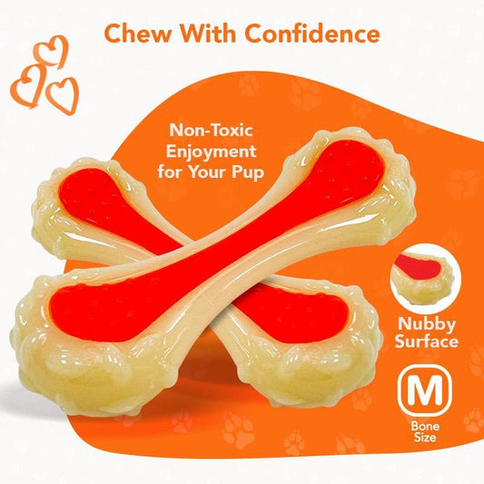 Bacon-Scented Dental Chew Toy – Durable Nylon Bone for Dogs