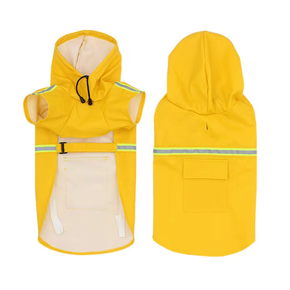 Waterproof Dog Raincoat with Reflective Strips – Breathable Pet Poncho Jacket for Small to Large Dogs (S–5XL)
