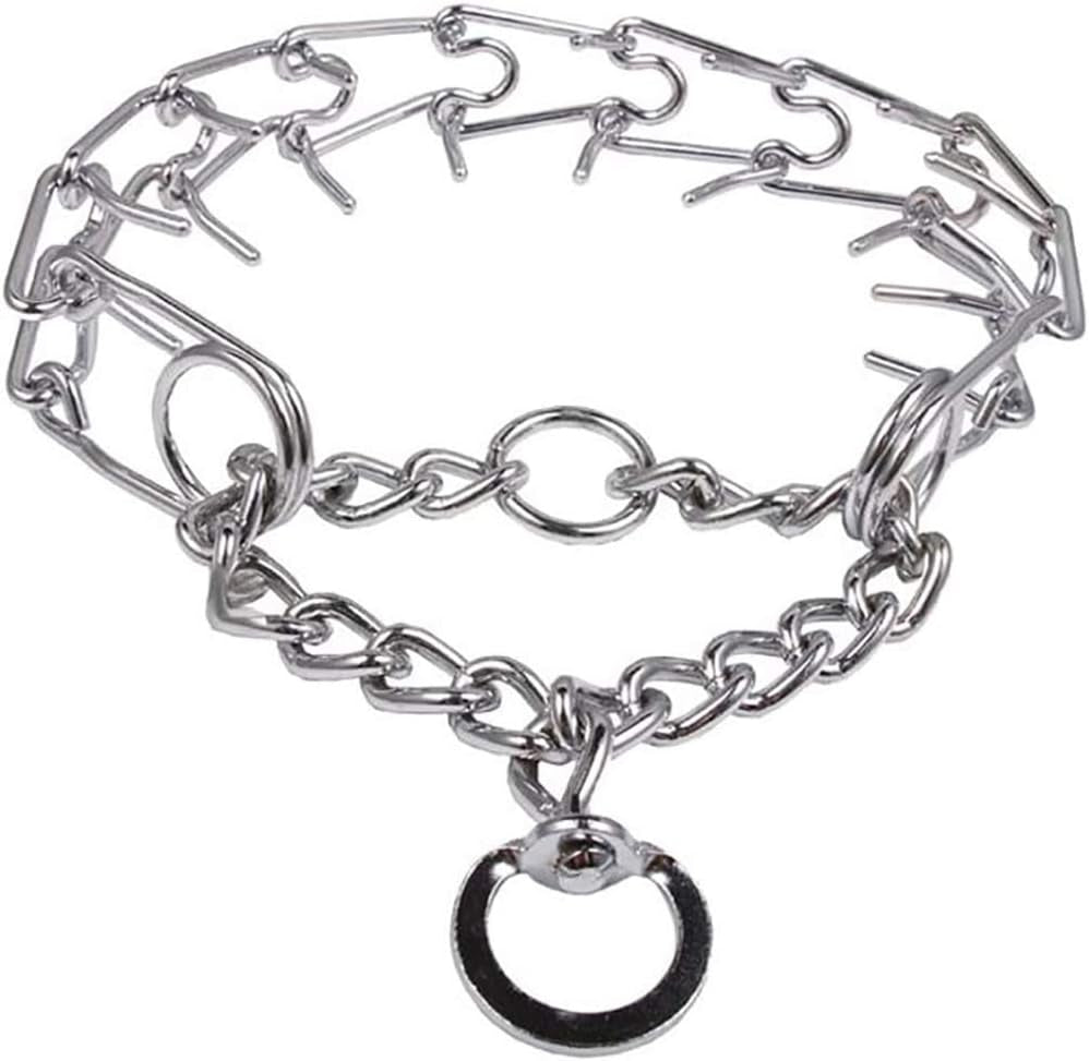 Durable Pinch Collar Stainless Steel Dog Adjustable Pet Training Collar for Medium Large Dogs (Medium (Pack of 1), Silver)