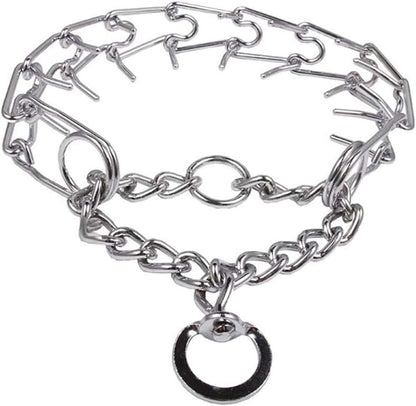Durable Pinch Collar Stainless Steel Dog Adjustable Pet Training Collar for Medium Large Dogs (Medium (Pack of 1), Silver)