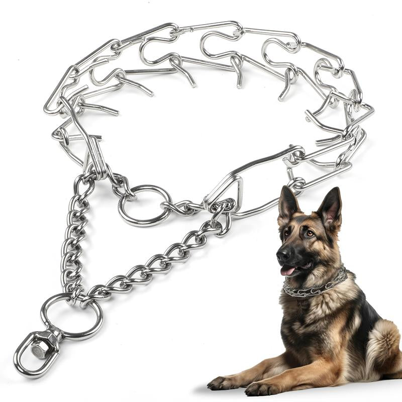 No Pull Collar for Dogs Small-Adjustable 40Cmx3.0Mm Training Collar for Dogs with 8-Link for Customized Fit Step Leash