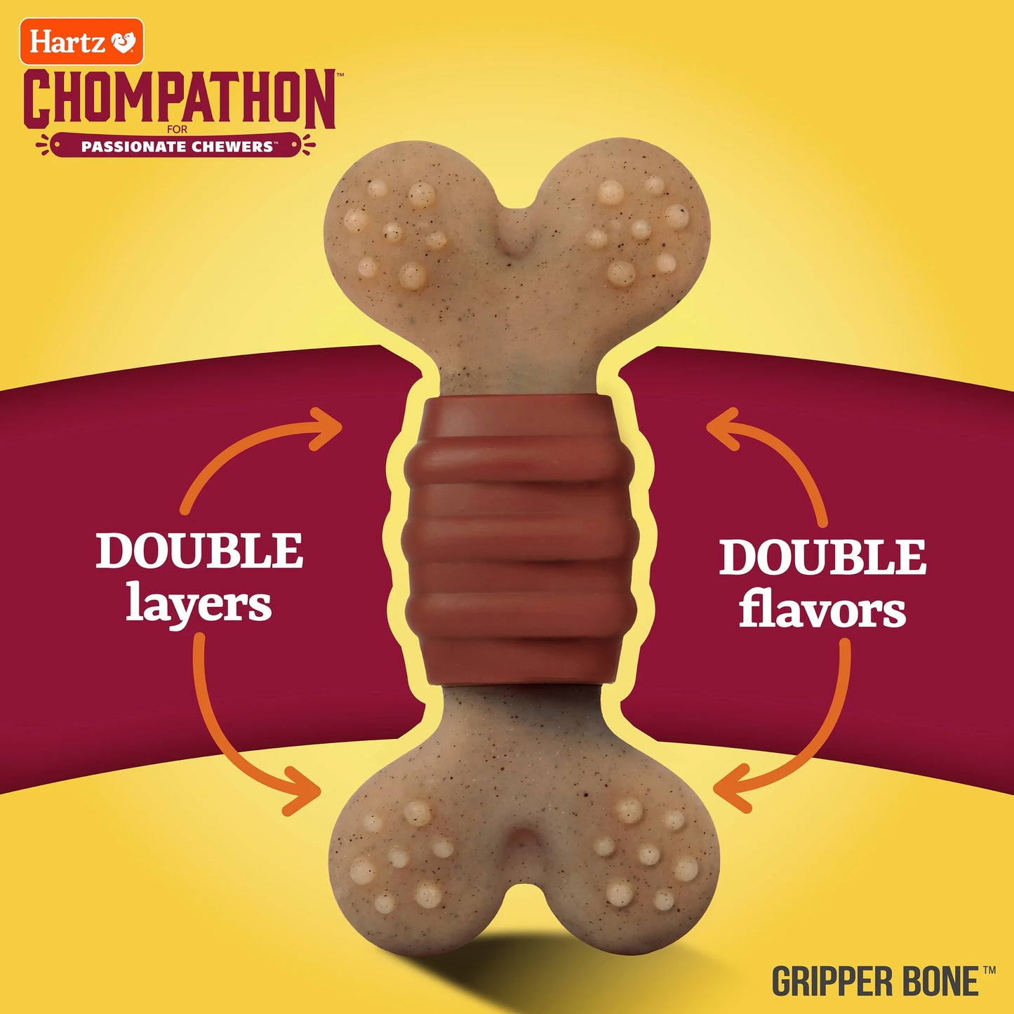 Chompathon Gripper Bone, Nylon, Tough Dog Chew Toy