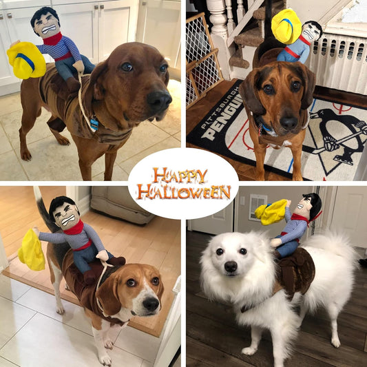 Dog Halloween Costume Funny Dog Cowboy Riding Costume