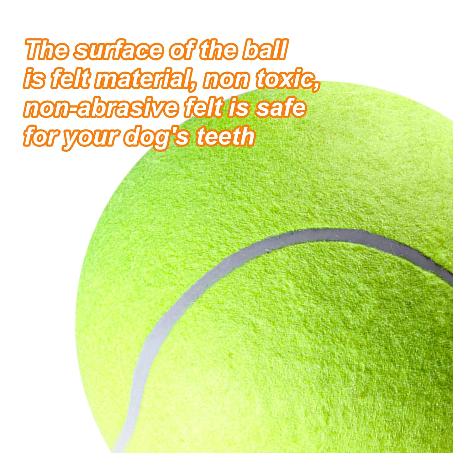 " Large Tough Chew Training Interactive Tennis Ball for Dogs, 9.5"" Rubber Durable Dog Toy"