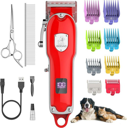 GOOAD Cordless Dog Grooming Clippers – Low Noise Hair Trimmer for Dogs with Thick Coats – Quiet Pet Clippers for Dogs & Cats
