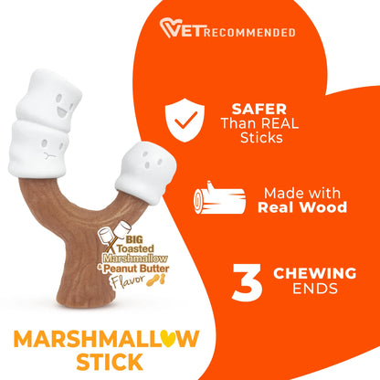 Strong Chew Marshmallow Stick Dog Chew Toy Marshmallow & Peanut Butter Large (1 Count)