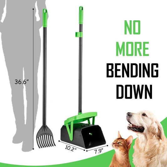 Pooper Scooper Swivel Bin & Rake with 20 Waste Bags – Clean Up Made Quick, Easy & Hygienic