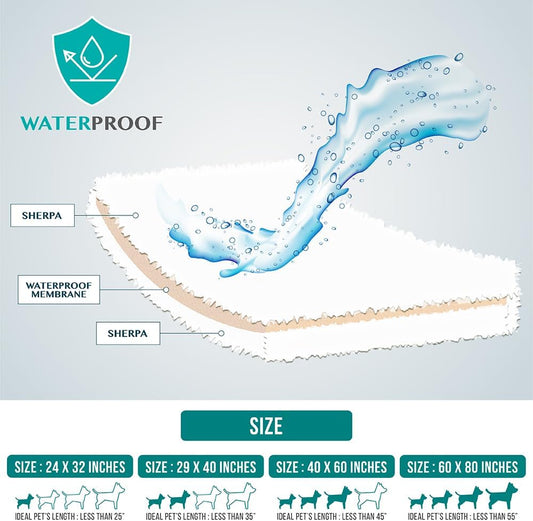Fluffy Waterproof Dog Blanket for Small Medium Dogs
