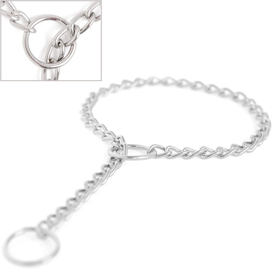 26" No-Pull Dog Training Chain, Weather-Resistant & Tarnish-Proof Choke Collar