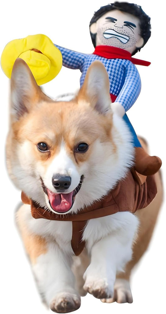 Dog Halloween Costume Funny Dog Cowboy Riding Costume Pet Costume 