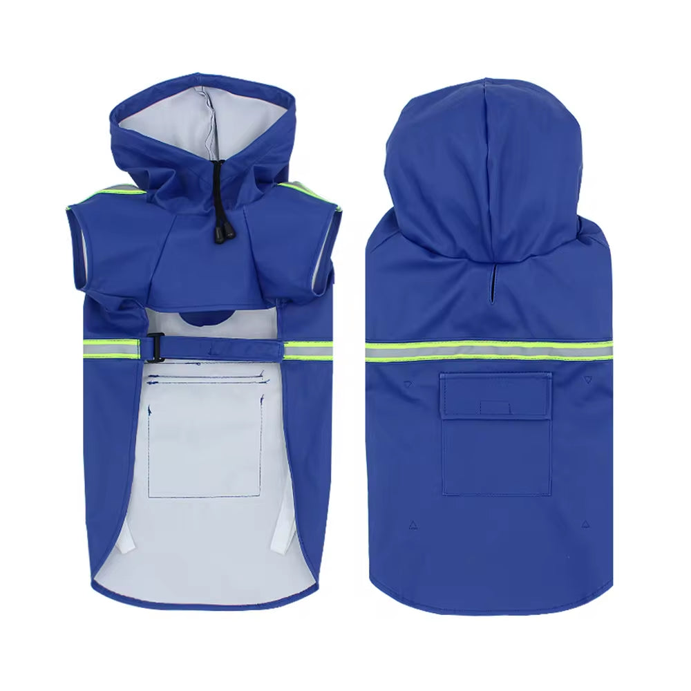Waterproof Dog Raincoat with Reflective Strips – Breathable Pet Poncho Jacket for Small to Large Dogs (S–5XL)