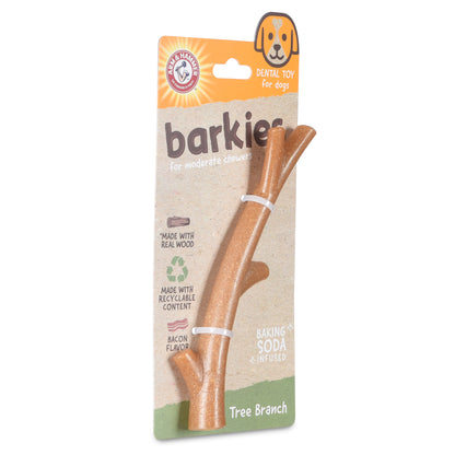 Barkies 8" Real Wood Mix Tree Branch Durable Dental Dog Chew Toy Bacon Flavor