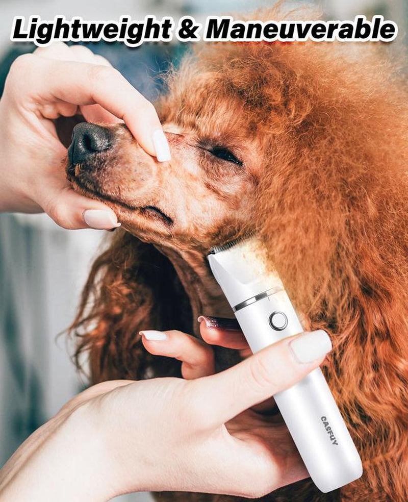 Dog Paw Trimmer – USB Rechargeable Clippers with Double Blades for Trimming Paws, Face, Ears, and Rump of Dogs, Cats, and Small Pets.