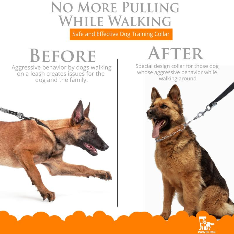 No Pull Collar for Dogs Small-Adjustable 40Cmx3.0Mm Training Collar for Dogs with 8-Link for Customized Fit Step Leash