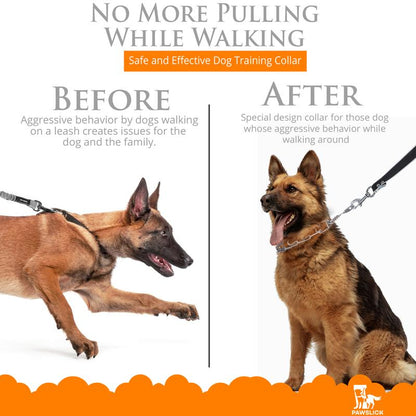 No Pull Collar for Dogs Small-Adjustable 40Cmx3.0Mm Training Collar for Dogs with 8-Link for Customized Fit Step Leash